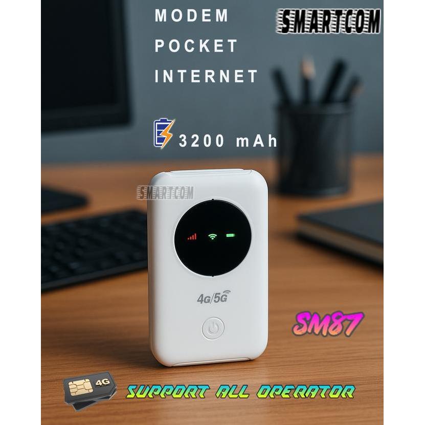 Modem Mifi Wifi SMARTCOM SM87 PRO Unlock All Operator 4G 3200mAh