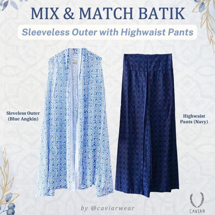 ONE SET OUTER TANPA LENGAN BATIK MODERN OUTWEAR KONDANGAN ARISAN FORMAL CASUAL ATASAN BATIK OUTER WA