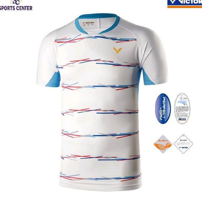 ORIGINAL Special Kaos / Jersey Badminton Victor Tourent Player Series T-90 A White READY STOCK