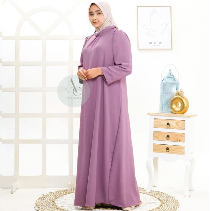 (Diskon) Abaya Hitam Arabian Gamis Remaja Kekinian Cinkle Airflow Serut Lengan Karet Remaja Dewasa J