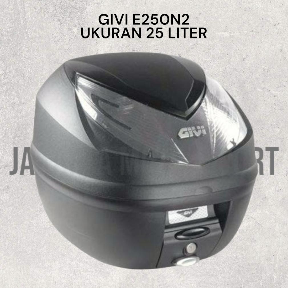 Box  GIVI E250N2 Wildcat Monolock 25 Liter Mika Merah Smoke 1 Helm Original GIVI Italy Best Quality