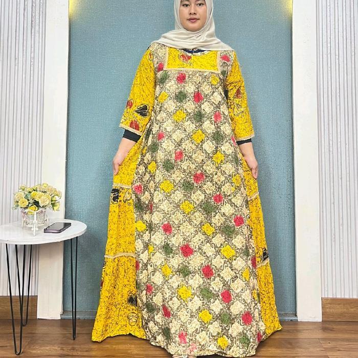 (Best Saller) Sedres Rani Gamis Wanita Rayon Batik Premium Busui Friendly Model Kekinian Remaja Musl