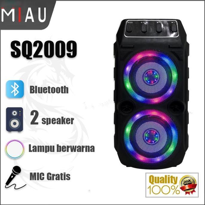 Speaker bluetooth bass microphone karaoke RBG lampu portable Speakers wireless