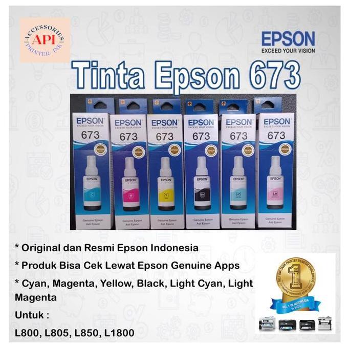 Tinta Epson 673 Tinta Epson L 800 805 1800 Tinta epson 6 warna