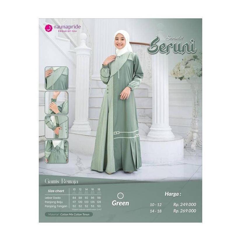 Seruni Green Sarimbit Raunapride Lebaran  Couple Keluarga