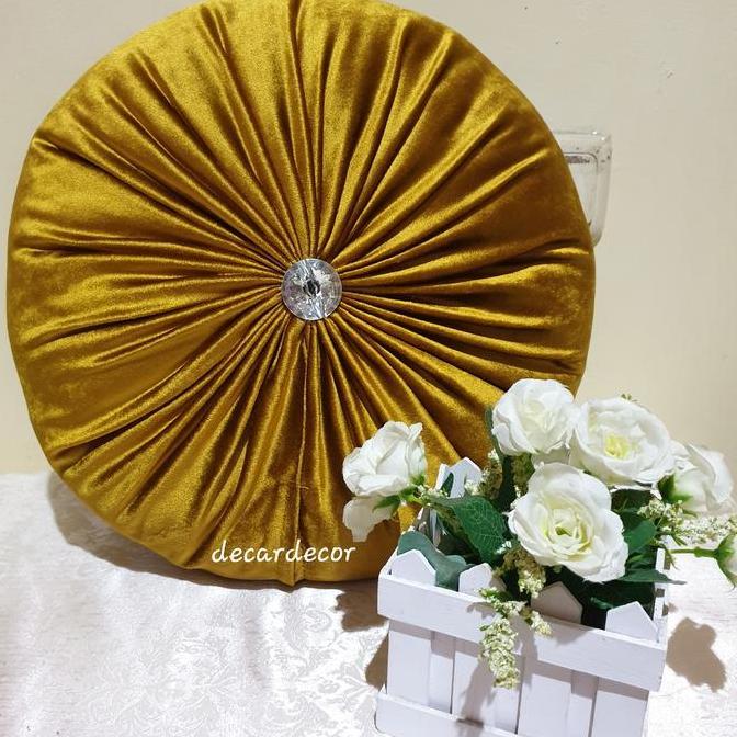 Bantal Bulat Mewah Beludru - Bantal Mewah - Bantal Sofa - Bantal Kursi Kode 1388