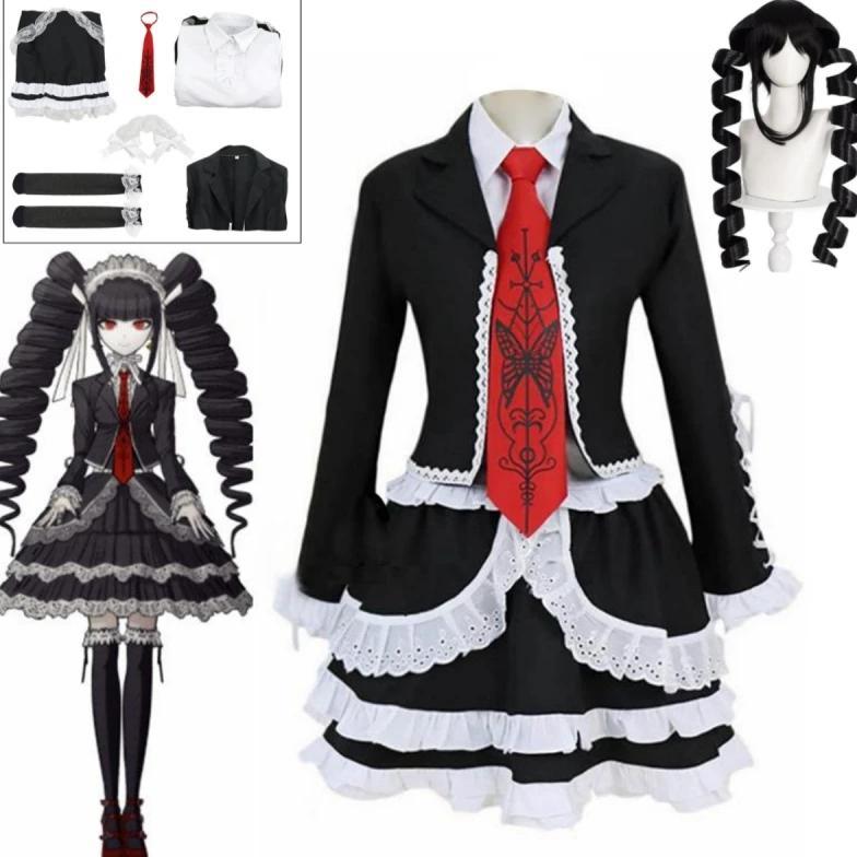 Dangaronpa Celestia Ludenberg Cosplay Dangaronpa Costume School Uniform Women's Halloween Full Set G