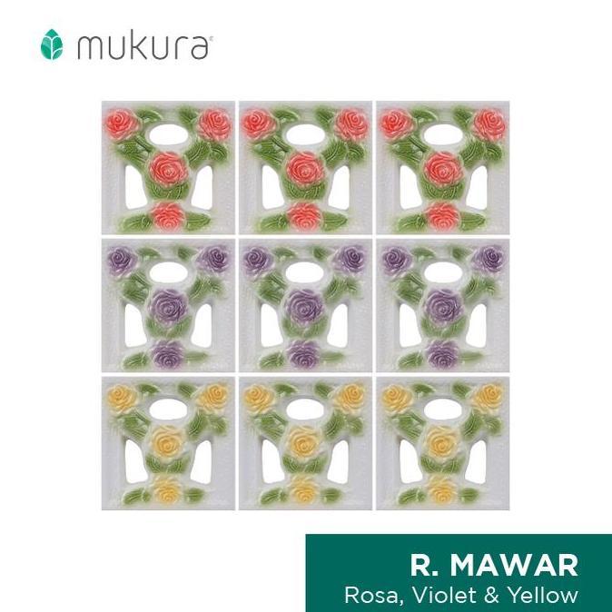 Roster Keramik Mukura Pagar Roster Bunga Mawar 20x20cm