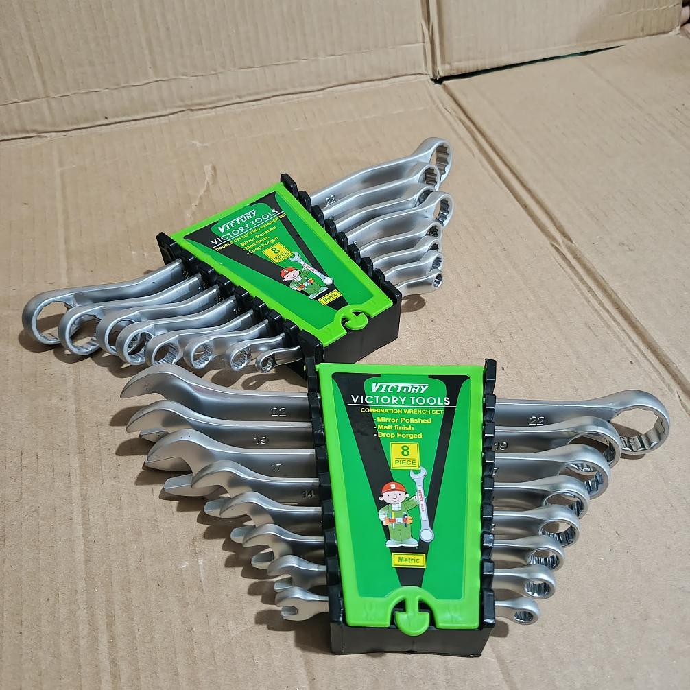 Victory Kunci Ring Pas Kombinasi Dan Kunci Ring Set 8 Pcs 6-22mm Komplit Ready Kunci Pas Tekiro