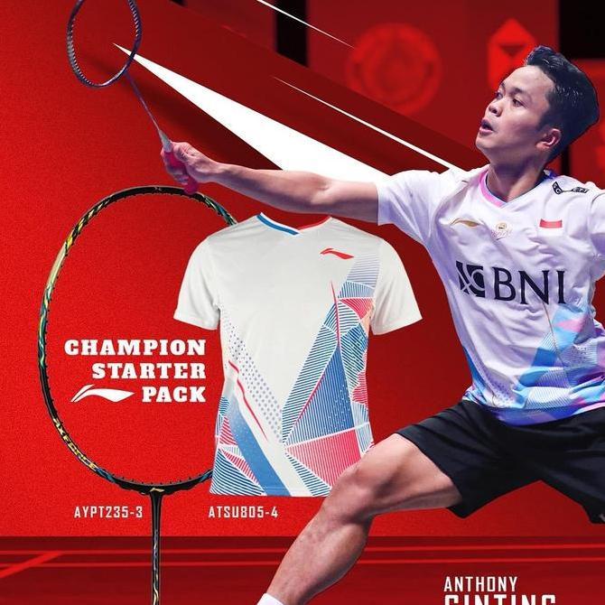 DISKON New Kaos / Jersey Badminton Lining England ATSU805 White READY STOCK