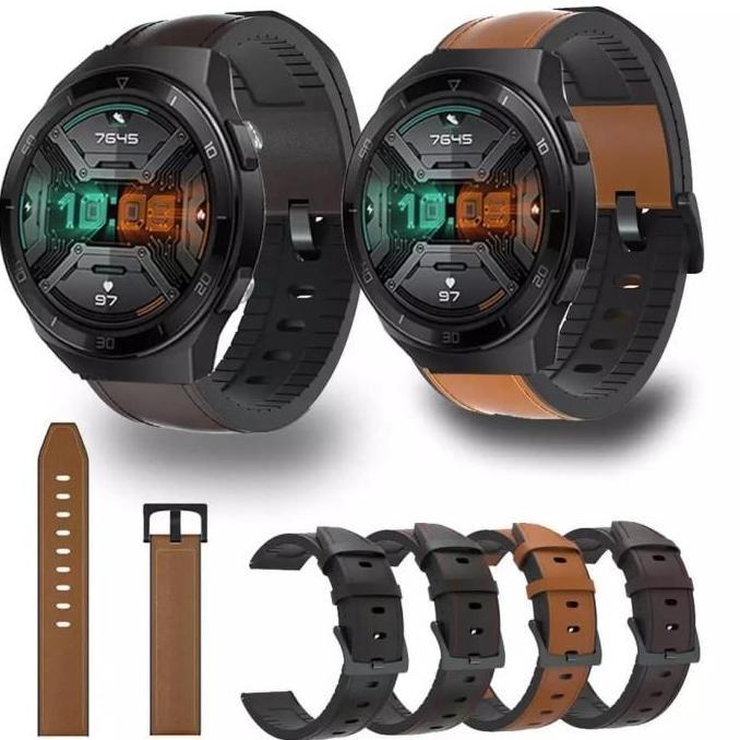Bestone- STRAP WATCH TALI JAM LEATHER RUBBER KULIT HUAWEI GT2E / GT 2E 46MM