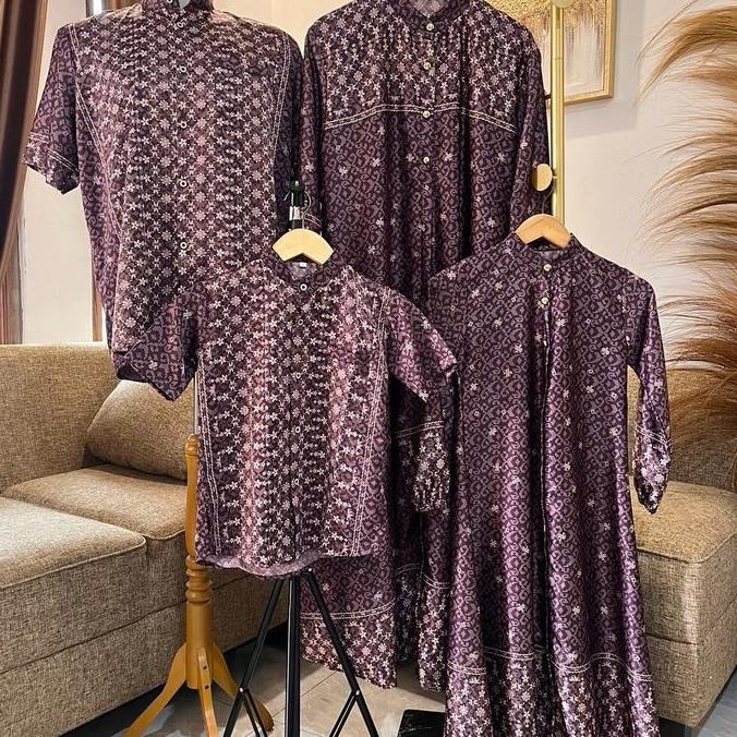 Setelan Keluarga Syafa Sarimbit Lebaran Premium - Couple Keluarga Silk Premium
