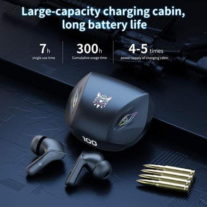 Headset Onikuma T33 Hitam V5.1 Tws Gaming Stereo Wireless Headphone Asli