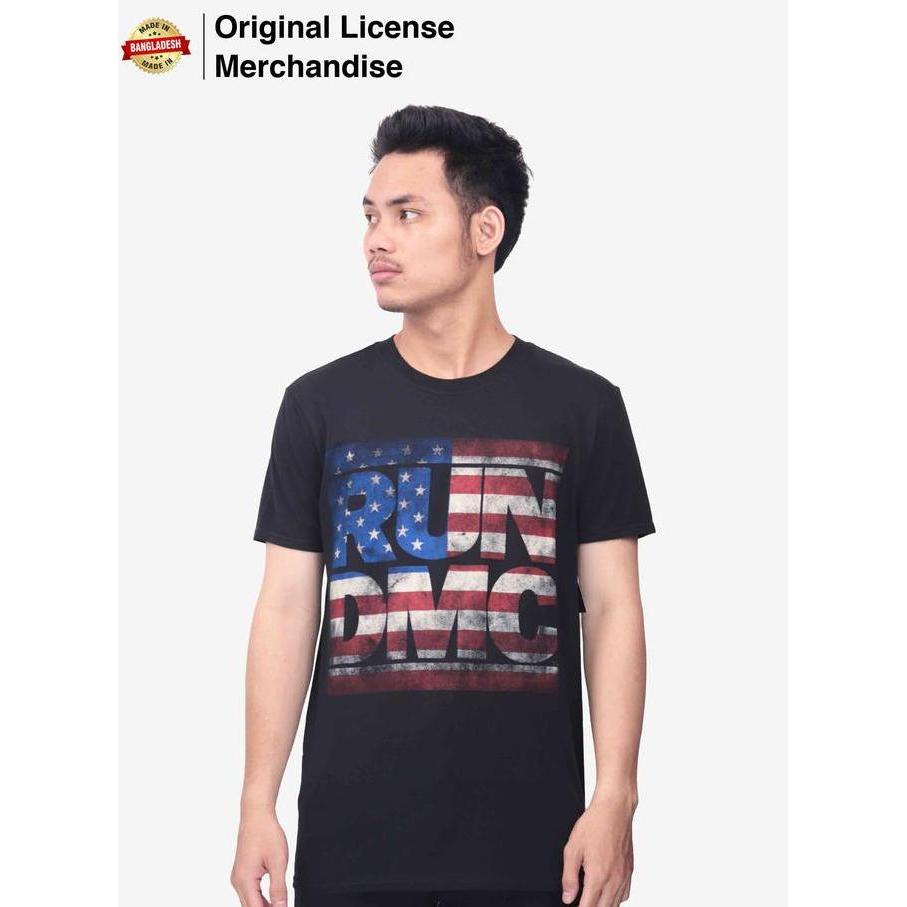 Kaos Baju Tshirt Pria Cowok Rap Musik RUN DMC Original Americana Logo