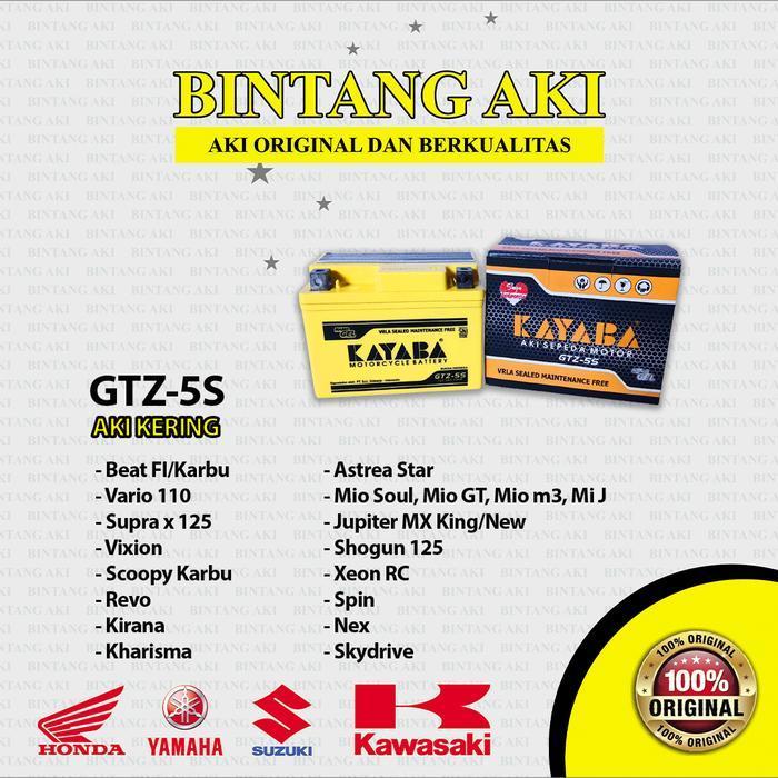 Aki Motor Vixion Kayaba Gtz5S Aki Kering Kendaraan Motorcycle Original Dan Terpercaya