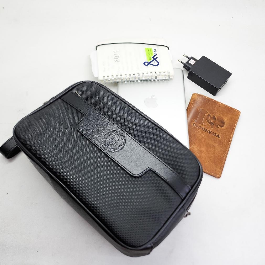 sale hand bag tas clutch pria hush puppies 518 hitam premium / tas travel organizer tahan air