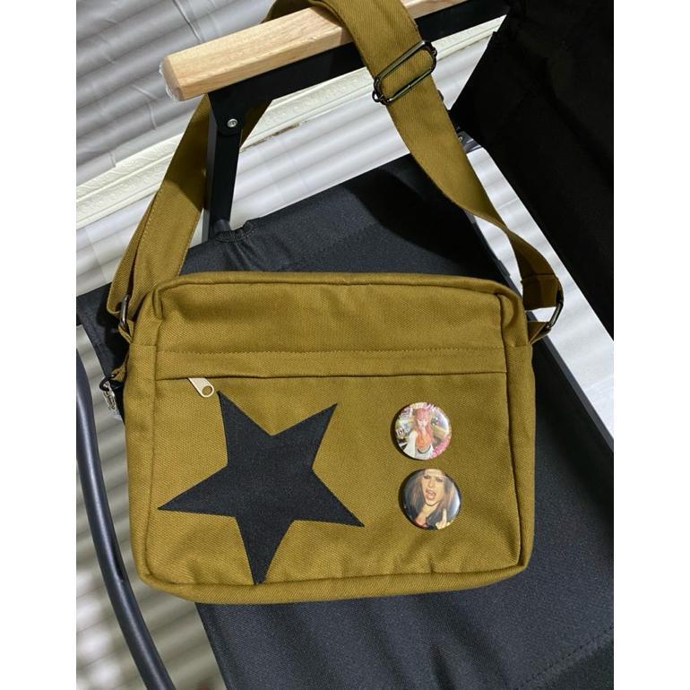 sale STARS MESSENGER y2k /TAS KANVAS MINI MESENGGER Y2K / sling bag fairycore aesthetic
