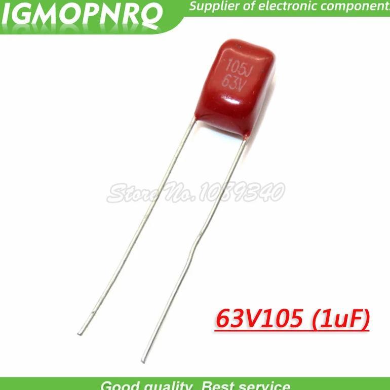 10PCS 63V105J  1UF Pitch 5MM 63V 105 1000nf 63V105J-P5 CBB Polypropylene film capacitor