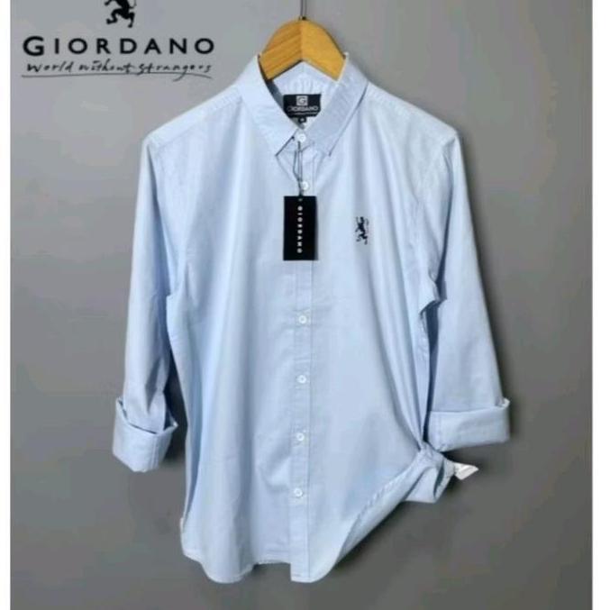 Kemeja Pria GIORDANO 3D Slim fit | Kemeja Panjang Pria Casuall