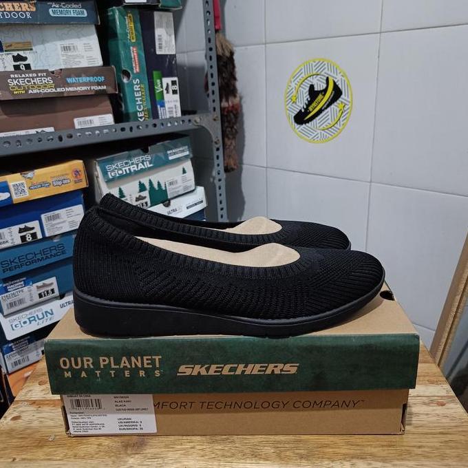 Skechers Slip On Cleo Flex Wedges - Just Lovely Full Black Women's