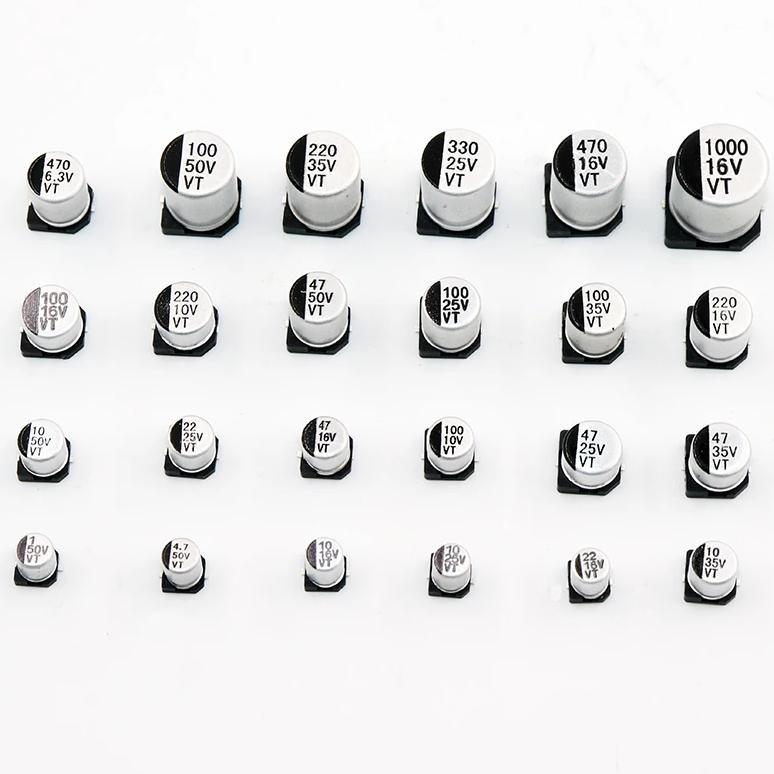 20pcs SMD 50V 35V 25V 16V 10V 100UF 220UF 47UF 33UF 22UF 10UF 4.7UF  2.2UF 1UF Aluminum Electrolytic