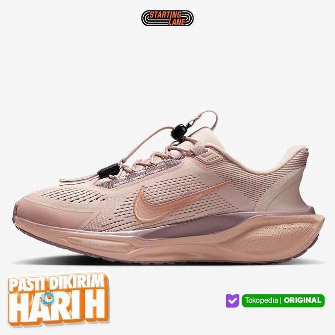 Sepatu Lari Wanita Nike Wmns Pegasus Easyon Silt Red - Taupe Grey - Particle Pink - Metallic Rose Go