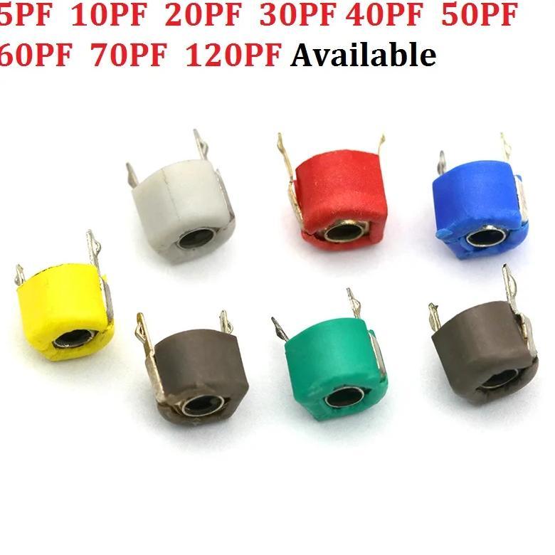 5PF 10PF 20PF 30PF 40PF 50PF 60PF 70PF 120PF Adjustable Capacitor  Trimmer Variable Capacitance Plas