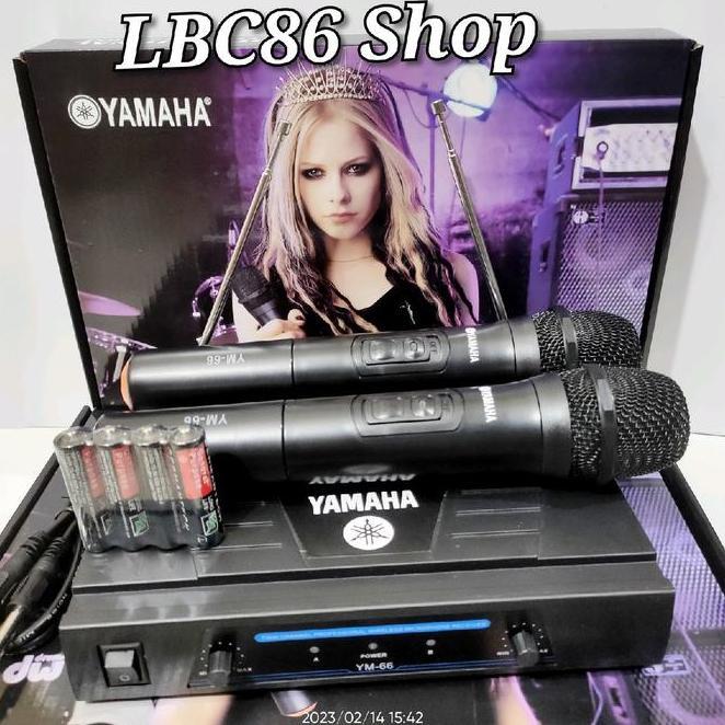 Mic Wireless Yamaha Ym66 Mikrofon Wireless 2 Mic Ngenggam Nirkabel