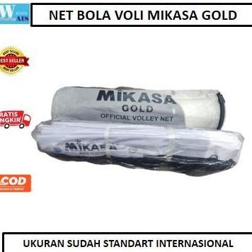 Net Bola Voli Mikasa Gold Jaring Volleyball Rajut Sudah Standart Internasional Ball Outdoor bola  vo
