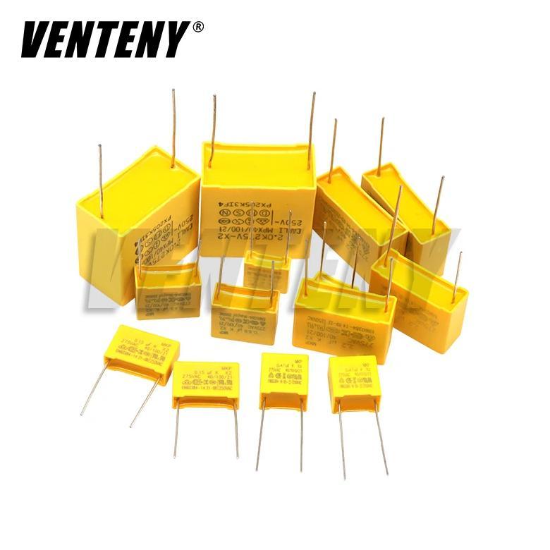 10pcs 275VAC X2 Safety capacitor 275V 10mm 15mm 22.5mm 27.5mm 0.022UF 0.047UF 0.1UF 0.22UF 0.47UF 0.
