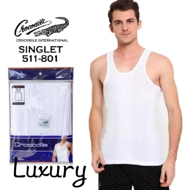Crocodile Kaos dalam Pria SALUR 801V Singlet Crocodile Katun Original