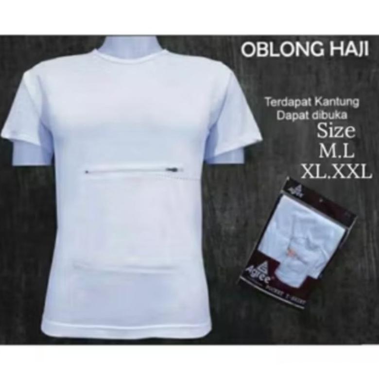 Kaos Oblong Haji Kantong Depan AGREE Pria Kaos Oblong Kantong Depan Kaos Oblong Sleting Kantong Depa