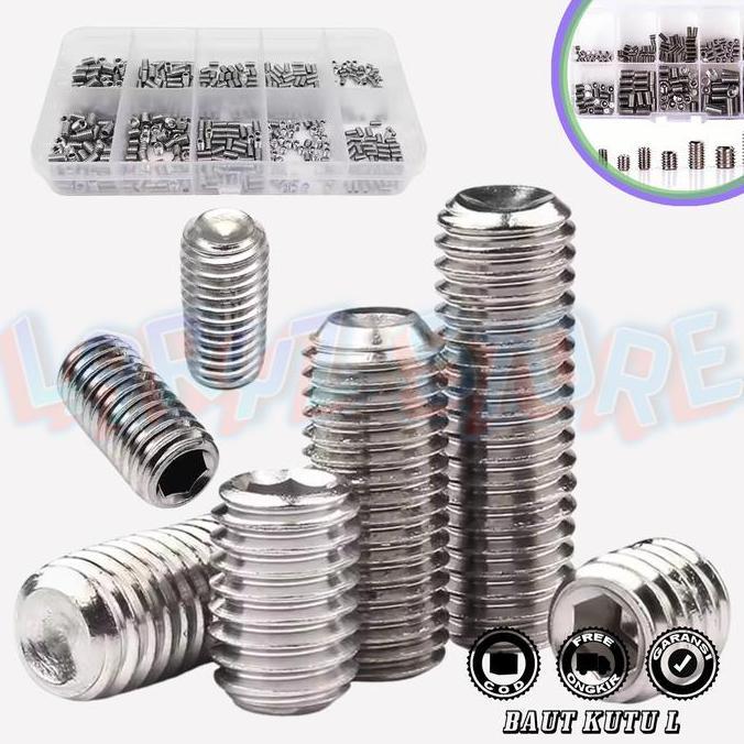 gerhana_bira - baut kutu l sekrup tanam m3-m8 skrup mur nanas hex stainless 2pcs