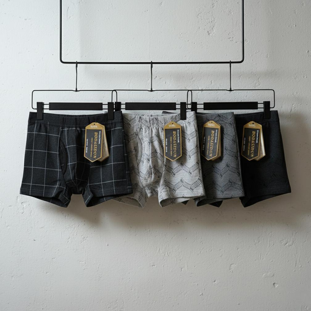 Bodasidun 8707 Celana Dalam Pria Dewasa Katun Model Boxer Cd Cowok Dalaman Pria Bahan Lembut Karet P