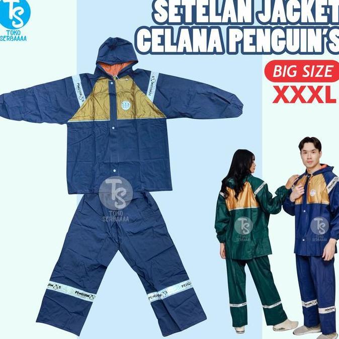 NEW Jas Hujan Setelan Raincoat BIG SIZE Pria Wanita Penguin CX-7 (XXXL)