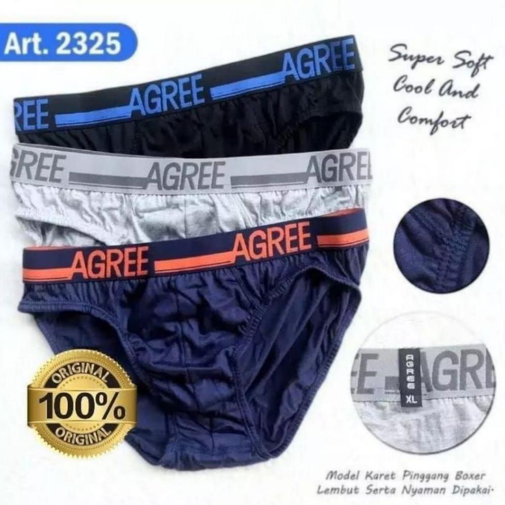 [ 3pcs ] CD Agree 2325 | Celana Dalam Agree Sport | Cd Pria Dewasa Agree Sport Karet Boxer