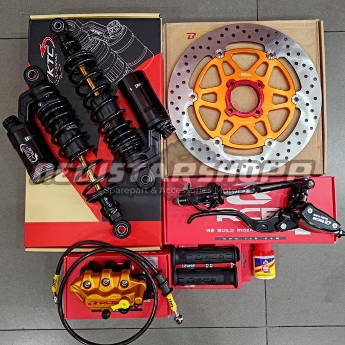 WINDOVSHOPID Paketan Master Rem RCB E2 14mm Set Kanan kiri + Kaliper RCB S Series 2 Piston + Selang 