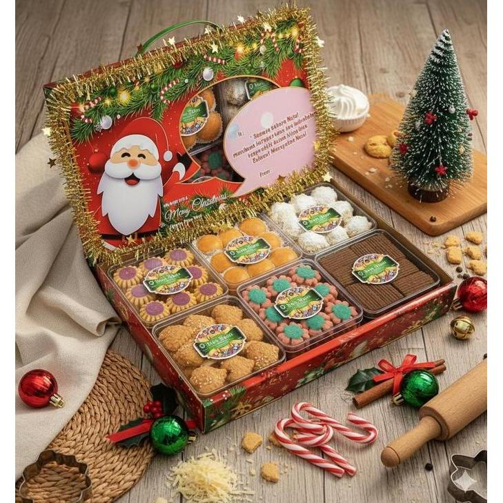 GIFT PAKET KUE KERING NATAL PREMIUM - Kue Kering Lezat untuk Merayakan Natal Cocok untuk Dibagikan d