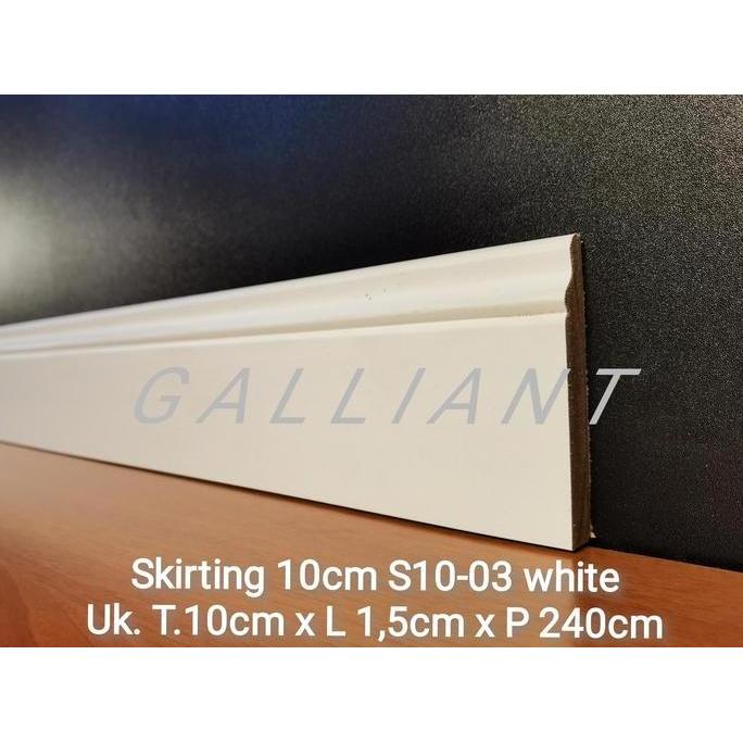 Skirting 10cm MDF S10-3 / Plin Lantai Kayu / Lis Lantai tebal 15mm Promo