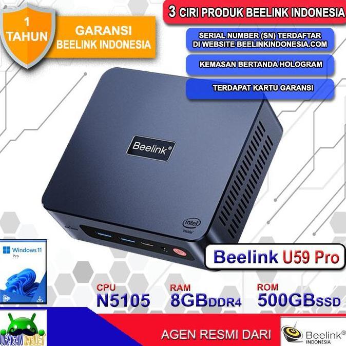 Mini PC Beelink U59 8/256GB SSD Intel N5095 Jasper Lake Windows 11 Pro