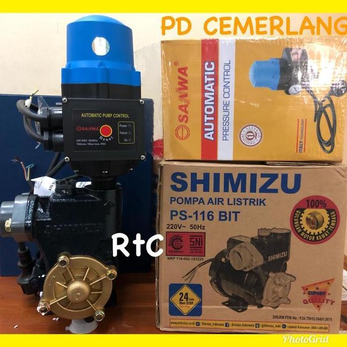 Pompa Booster Shimizu Otomatis Pendorong Shimizu 125 Watt Booster Pump Asli