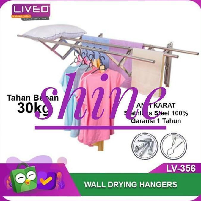 ORIGINAL Jemuran Levio LV 356/Gantungan Baju/Jemuran Tarik/Nempel Dinding READY STOCK
