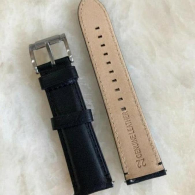 Tali Kulit Jam Fossil Leather Strap Fossil Original+pen 22mm hitam PROMO AWAL TAHUN