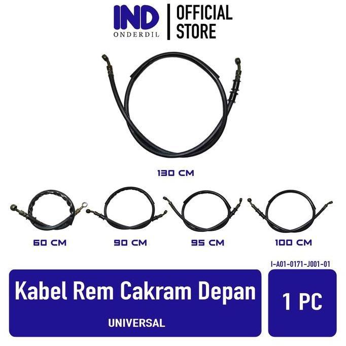IND Onderdil Kabel Rem Cakram Depan 60 90 95 100 130 Cm Universal Untuk Semua Jenis Motor Selang Sla