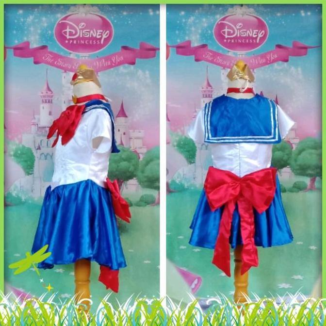 TERLARIS Sailormoon Biru/Baju Kostum Anime/Sailor Usagi Tsukino/Sailor Moon Size Anak Dan Dewasa REA