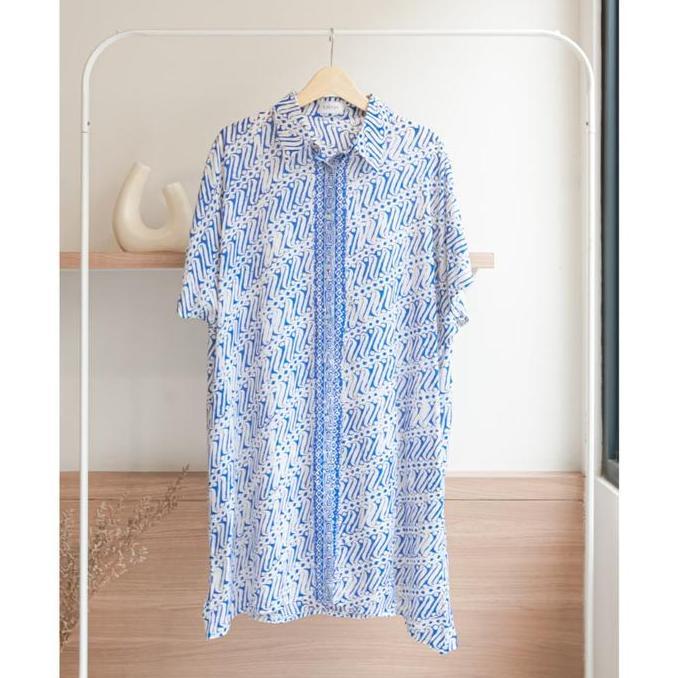 DEVINCA DRESS HOMEDRESS BATIK BIG SIZE KERAH DRESS BATIK KERAH KANCING DASTER JUMBO LENGAN PENDEK BU