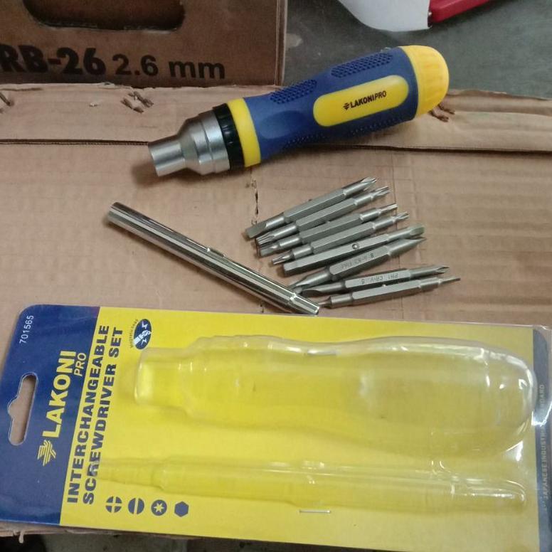 Obeng Set Interchengeable obeng Rachet Lakoni Pro 8 Pcs Mata Obeng Lakoni