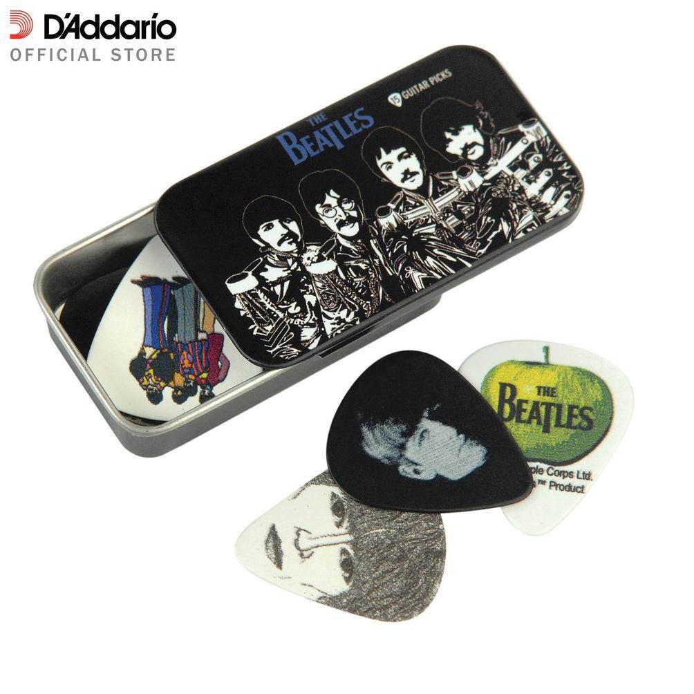 D'Addario 1Cab4-15Bt3 The Beatles Signature Guitar Pick Tins, Sgt. Peppers, 15 Picks