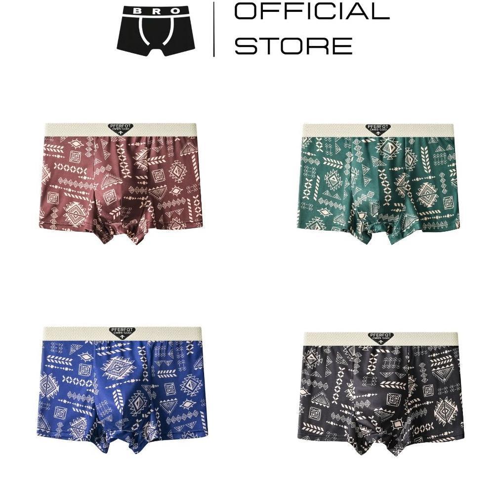 UNDERBRO Lorenzo PAKET 4 PCS Celana Dalam Boxer Pria Polyester Milk Silk