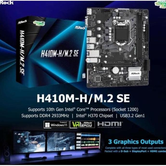PAKET MOBO ASROCK H410 + PROCESSOR i5 10400F TRAY